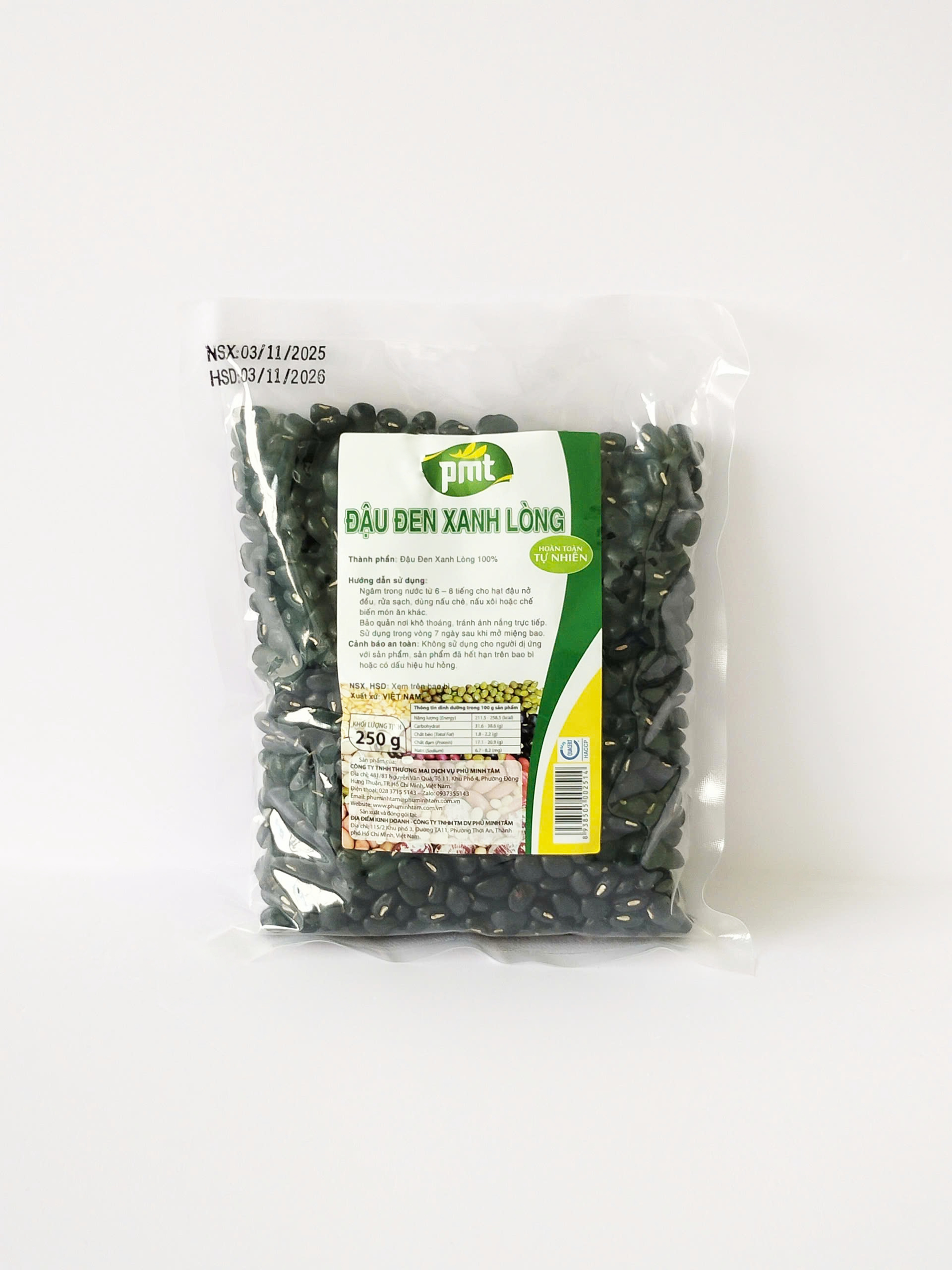 Đậu đen xanh lòng Phú Minh Tâm 250G Đậu đen xanh lòng Phú Minh Tâm 250G