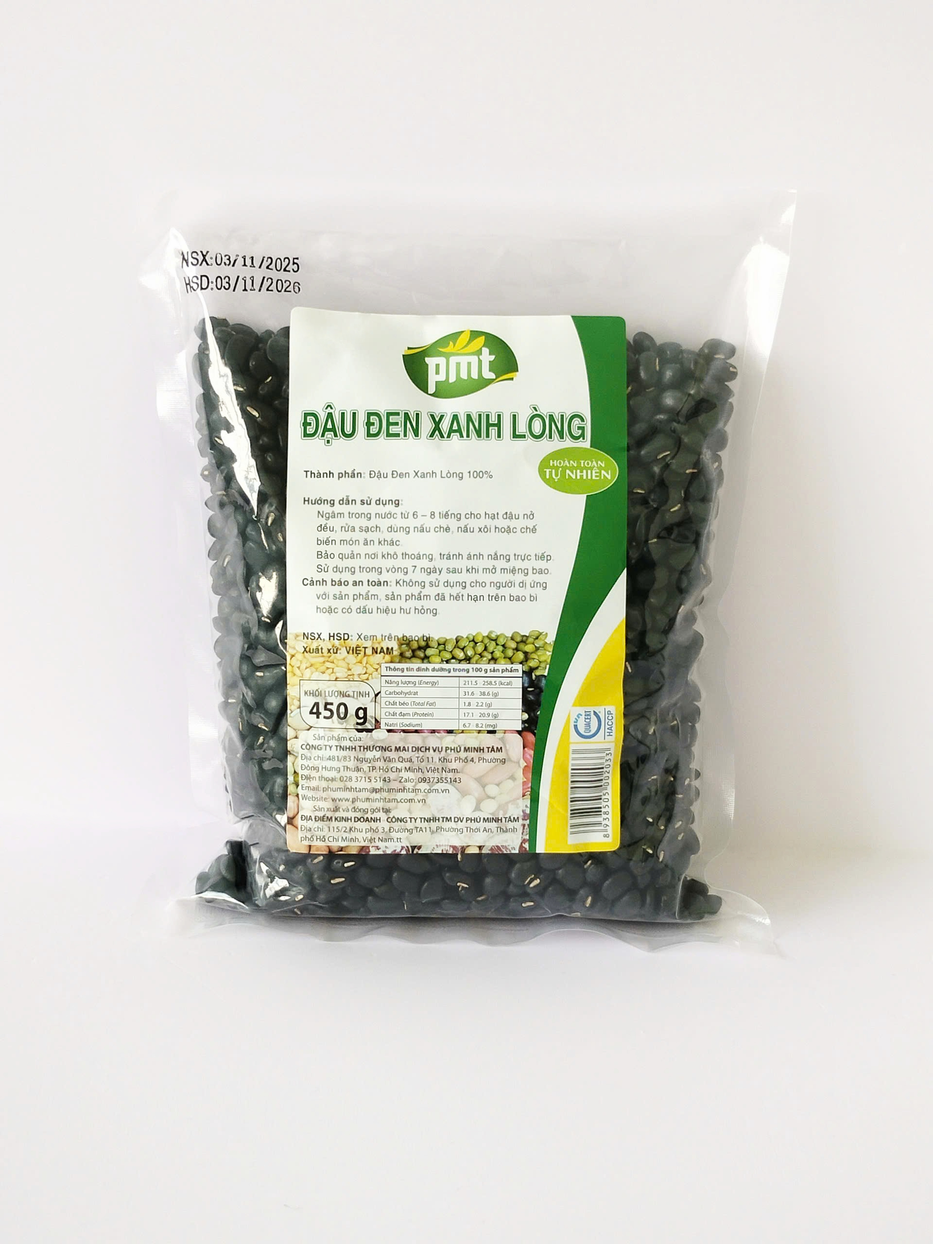 Đậu đen xanh lòng Phú Minh Tâm 450G Đậu đen xanh lòng Phú Minh Tâm 450G