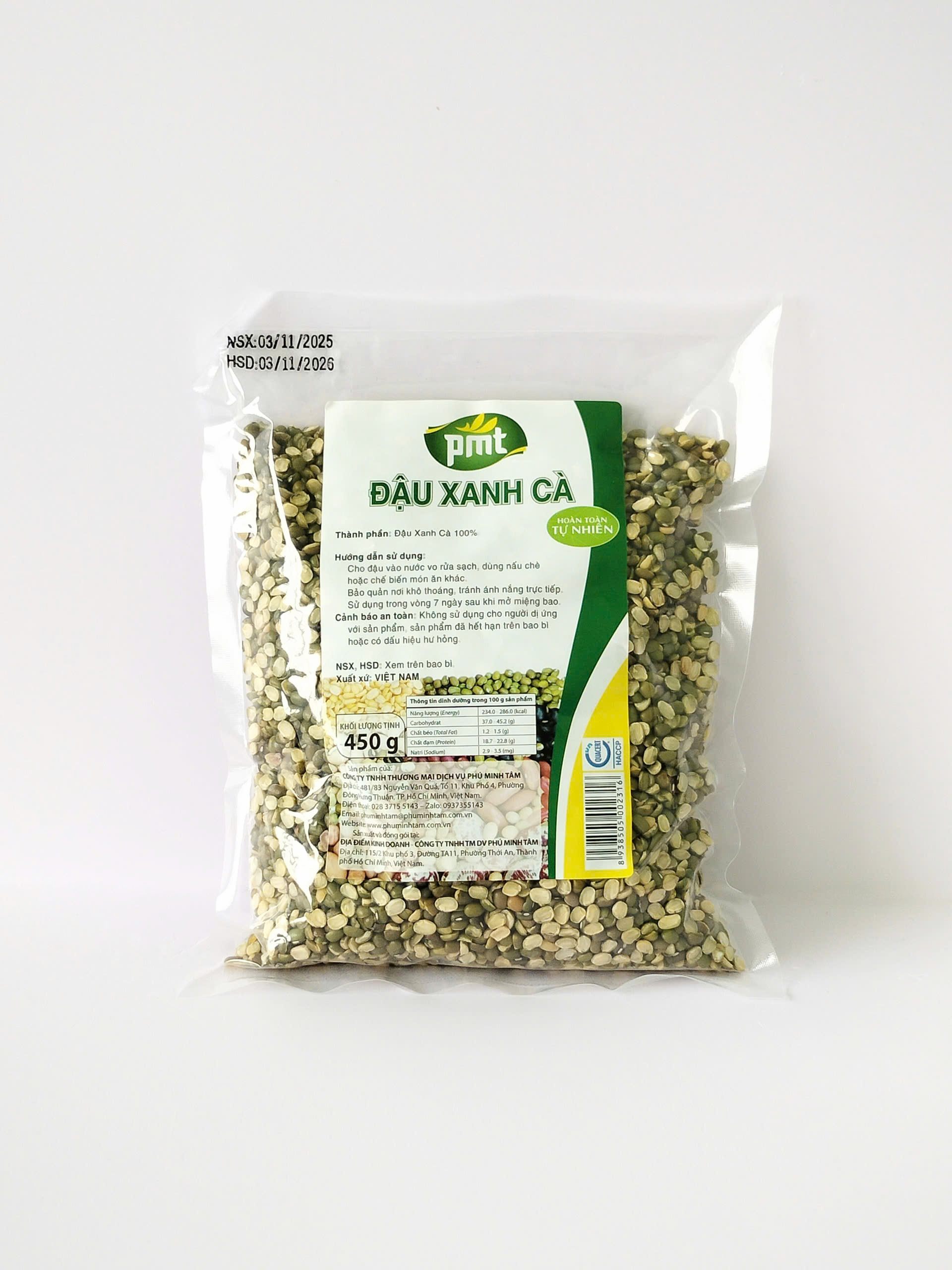 Đậu xanh cà Phú Minh Tâm 450G Đậu xanh cà Phú Minh Tâm 450G
