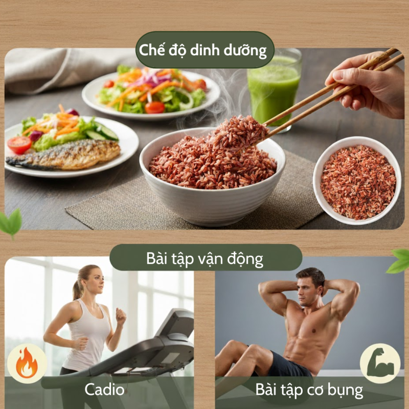 Tập luyện kết hợp với ăn gạo lứt Tập luyện kết hợp với ăn gạo lứt